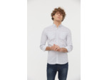 Chemise allover poches et découpes poitrine, détails piping