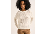 Pull col rond avec un jeu de points en dentelle ajourée