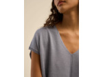 Pull oversize à col V et manches courtes