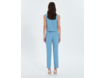 Pantalon ajusté en crêpe bleu