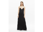 Robe longue à bretelles en dentelle noire black