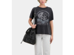T-Shirt Manches Courtes Avec Print Skull And Roses black washed
