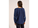Chemisier en coton brodé et avec manches longues bouffantes