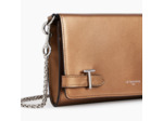 Pochette à rabat Emilie en cuir lisse métallisé