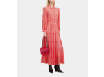 Robe Longue Imprimée Avec Volants red white