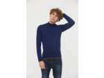 Pull col cheminé avec détails couleur
