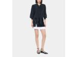 Chemise Courte En Soie Noire black