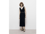Robe Longue Avec Details Dentelles black