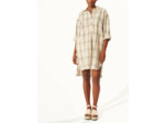 Robe carreaux beige turquoise