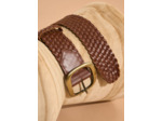 Ceinture large tressée en cuir