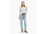 Top a bretelles bas plisse baby blue