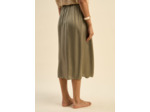 Jupe longue évasée en satin de viscose