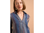 Top oversize en coton fantaisie brodé