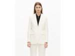 Veste tailleur en crêpe coupe droite écrue ecru