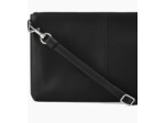 Sac pochette zippée avec bandoulière amovible Charlotte en cuir lisse