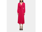 Robe Longue Nouee Manhce Longue cherry