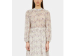 Robe Longue Imprimée ecru/mauve chalk