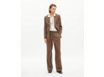Veste tailleur en pied de poule camel marron