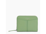 Porte monnaie zippé avec porte cartes amovible Charlotte en cuir lisse