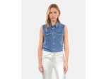 Chemise En Denim Bleu Sans Manches used rapiece