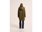 Parka mi longue à capuche avec doublure fausse fourrure léopard