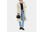 Trench Coat Droit Long beige