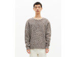Pull mouliné beige et blanc beige