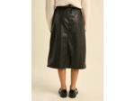 Jupe mi-longue en similicuir