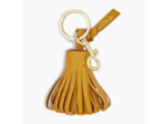 Porte clés pompons en cuir lisse