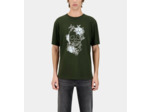 T-Shirt Manches Courtes Avec Print Skull Flowers dark green