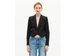 Veste courte asymétrique en laine noire black