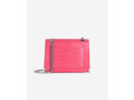 Sac Emily Chaîne En Cuir Rose Effet Crocodile retro pink