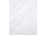 Robe courte manches courtes flower embroidery white
