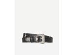Ceinture En Cuir Avec Une Boucle Western Et Des Passants En Metal noir