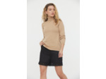 Pull col roulé basique en coton bio et laine recyclée