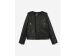 Blouson cuir a zip black