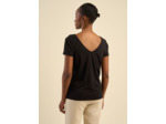 T-shirt, décolleté dos avec broderie