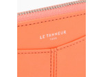 Porte monnaie zippé avec porte cartes amovible Charlotte en cuir lisse