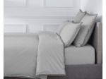 DRAP HOUSSE | Pure White Percale Lavée - Light Grey