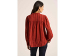 Chemise ample en broderie anglaise à col volanté