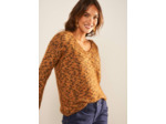 Pull col V fil effet animal