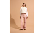 Pantalon coupe large en coton taille haute