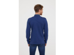 Polo city manches longues en coton jersey détail col et poche poitrine