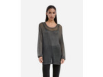 Pull manches longues en cote de maille grey silver