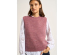 Pull sans manche à col rond