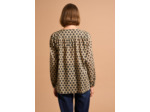 Chemisier imprimé encolure ronde sans col