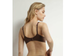 Soutien-gorge emboitant en microfibre et tulle Marron Dim Generous