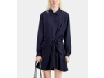 Robe Courte Bleu Marine Avec Drapé