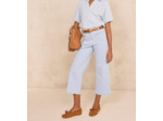 Jean cropped large à rayures ROMA BIS