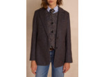 Veste tailleur en laine à chevrons COURTNEY